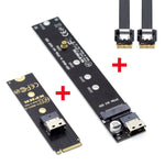 SFF-8654 NGFF M-key 40 cm NVME Kabel Stecker zu Buchse für Mainboard SSD | System-S