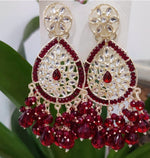 Gold-Plated Stone Studded & Beaded Contemporary Chandballi