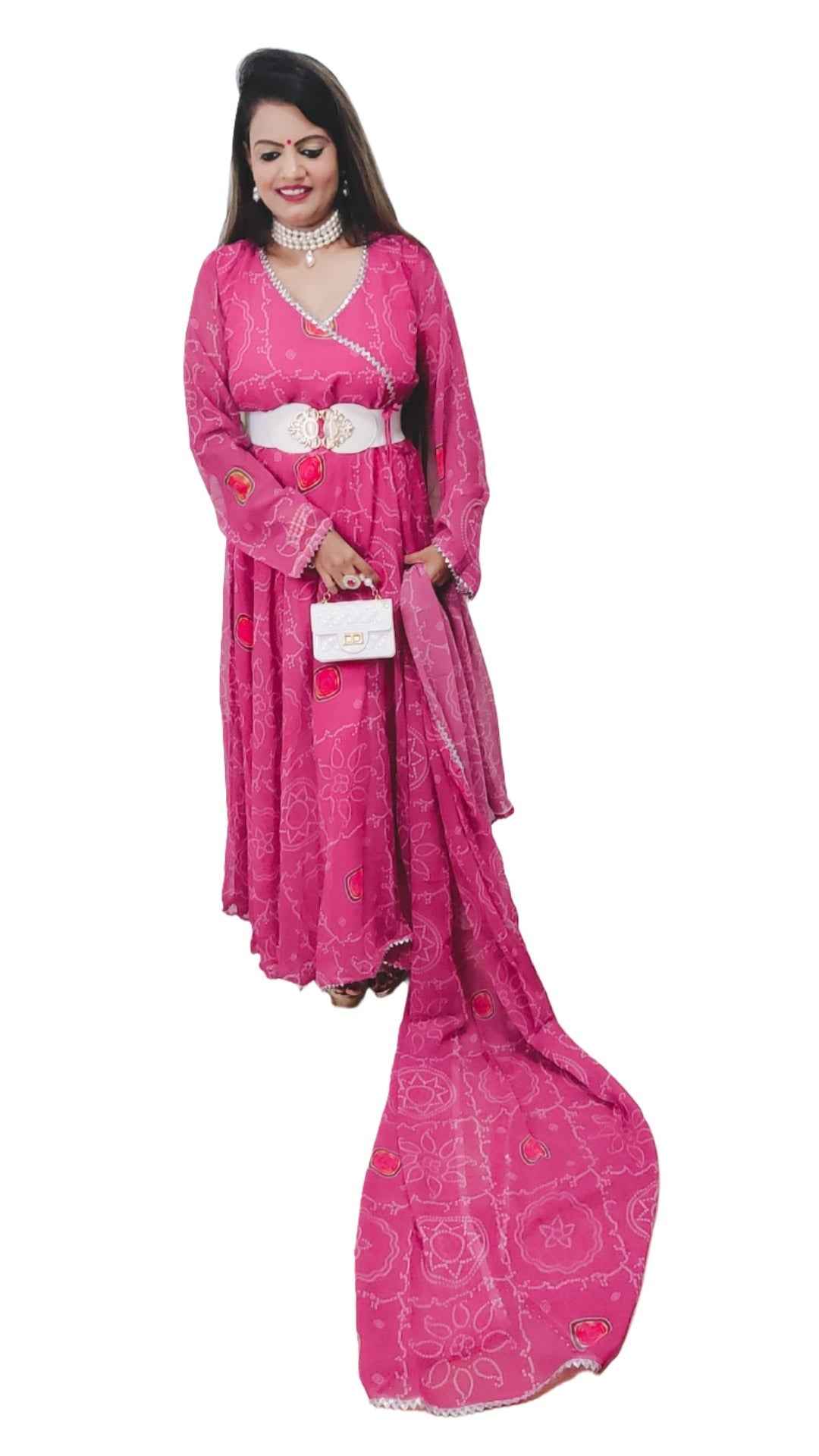 Beautiful Designer pakistaniSuit with bandhani digital print