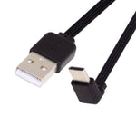 USB 3.1 Kabel 13 cm Typ C Stecker zu 2.0 Typ A Stecker Winkel flach Schwarz | System-S