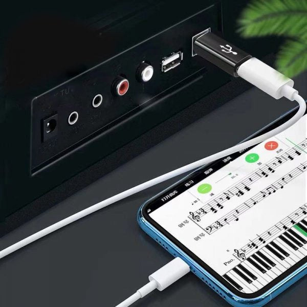 USB 3.1 MIDI Adapter Typ C Buchse zu 2.0 Typ B Stecker Kabel in Rot | System-S
