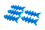 5er Set Kabelmanager Wrap Kabelaufroller Fischform Silikon Aufwickler Kabelschutz in Blau | System-S