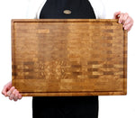 XXL Stirnholz Schneidebrett Eiche 60x40x4cm – Massives Hirnholzbrett & Hackblock