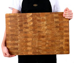 XXL Stirnholz Schneidebrett Eiche 60x40x4cm – Massives Hirnholzbrett & Hackblock