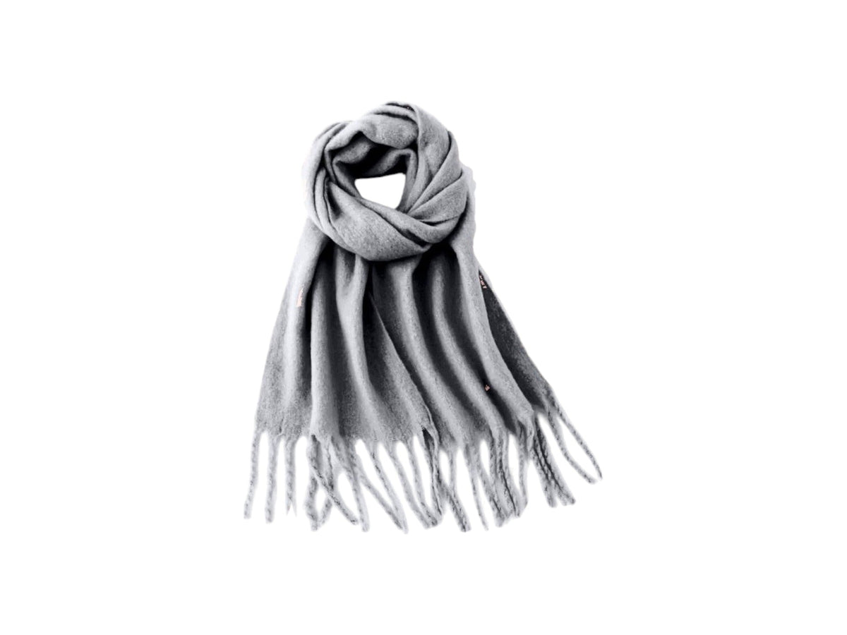 Fransenschal Bouclé » Damenschal 210 x 40 cm » Winter Damen Schal mit Quasten » Winterschal Super Soft