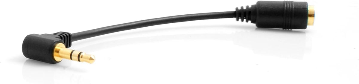 3.5mm Klinke AUX Stereo Winkel Stecker (male) auf 3.5mm Klinke AUX Stereo Buchse 3 Polig (female) | System-S
