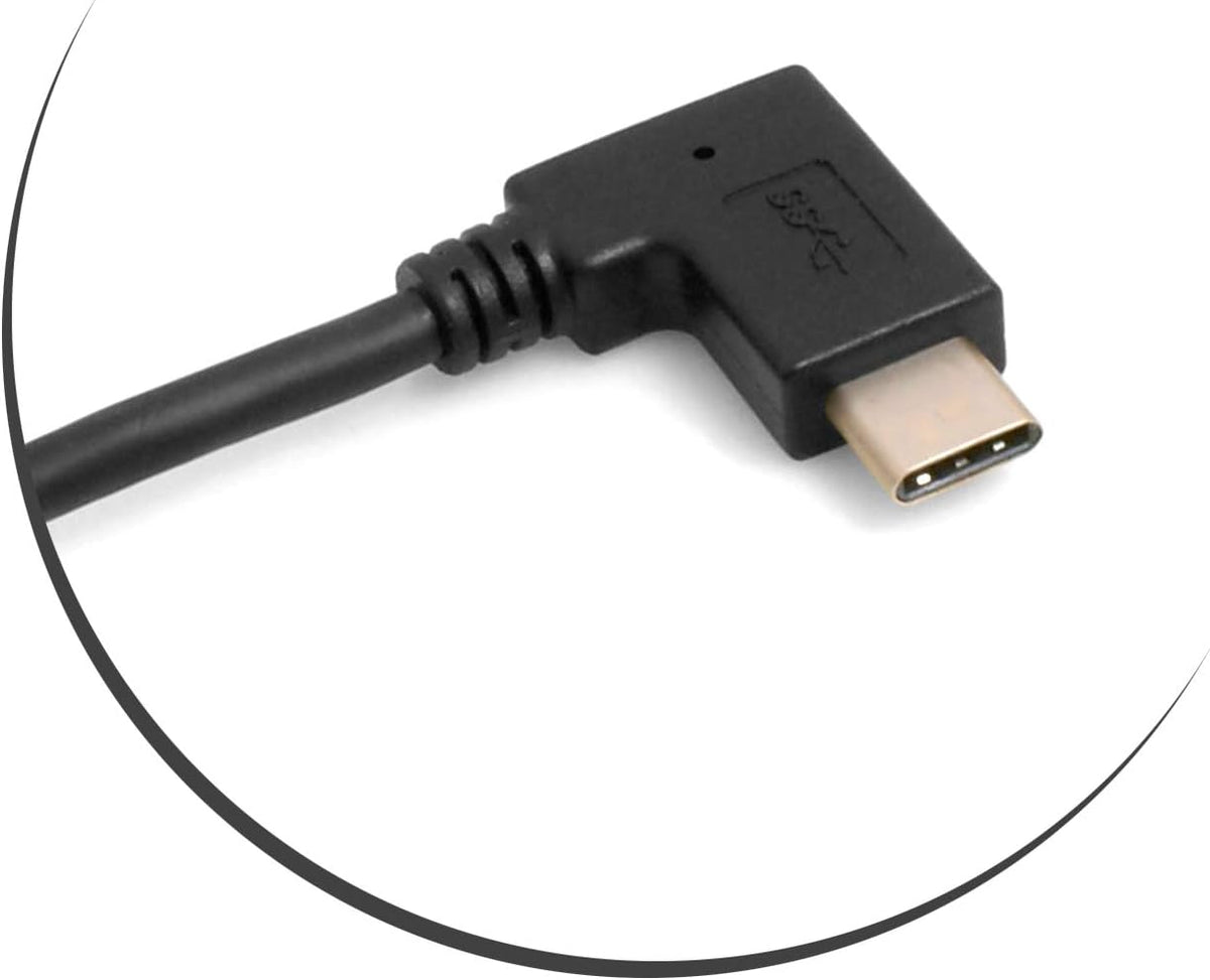 USB Typ A 3.0 links gewinkelt zu USB Typ C 3.1 gewinkelt 28 cm Stecker vergoldet | System-S