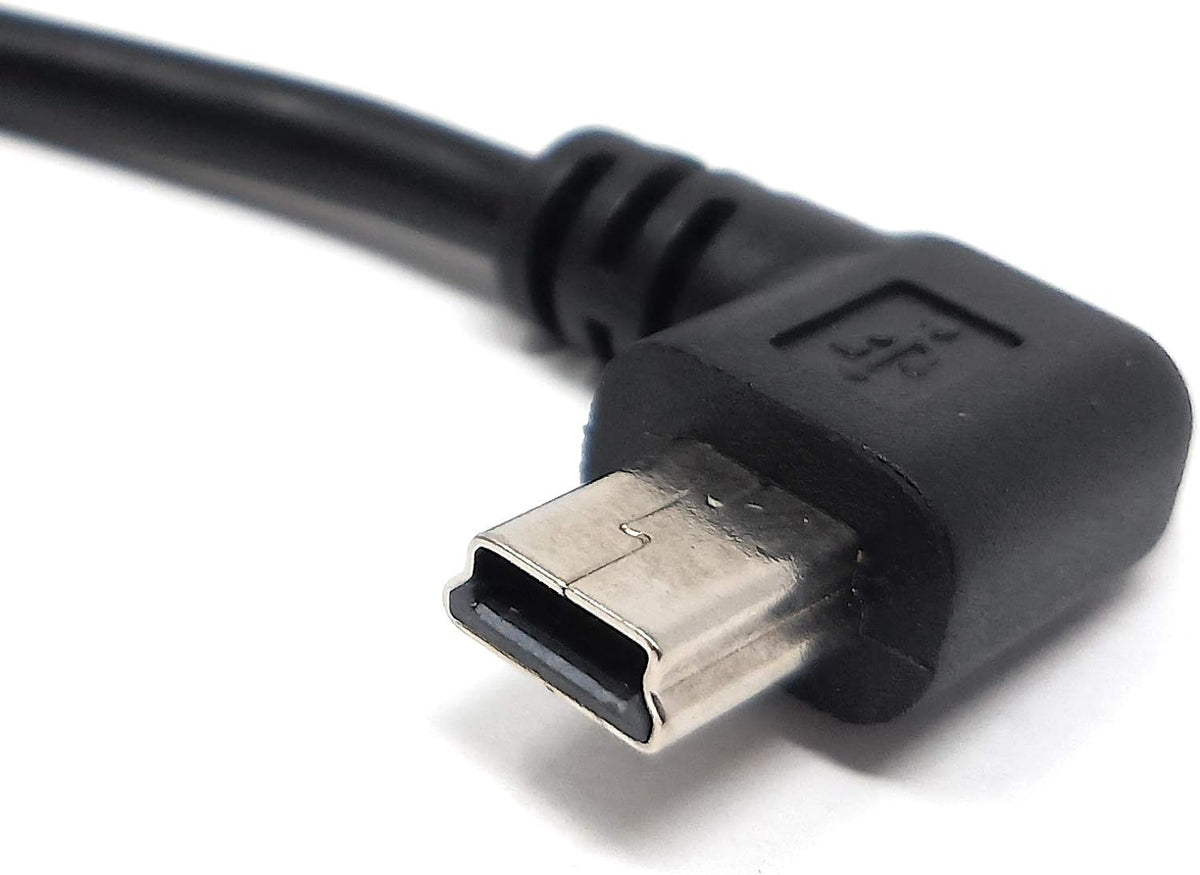 Mini USB Winkelstecker auf Mini USB Buchse Daten- und Ladekabel 25 cm | System-S