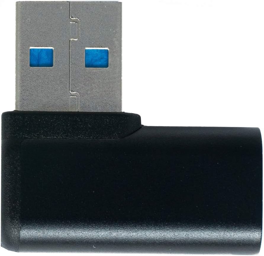 USB 3.1 Adapter Typ C Buchse zu 3.0 Typ A Stecker Winkel Kabel in Schwarz | System-S