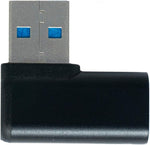 USB 3.1 Adapter Typ C Buchse zu 3.0 Typ A Stecker Winkel Kabel in Schwarz | System-S