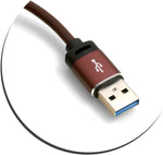 USB 3.1 zu USB 3.0 Kabel 100 cm Lederimitat Ummantelung | System-S