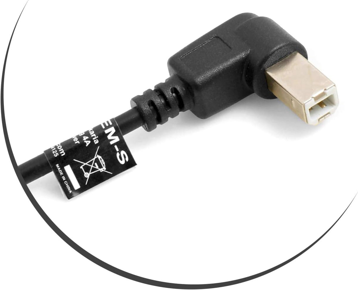 USB A (male)90° Grad rechts gewinkelt zu USB Typ B (male) 90° rechts gewinkelt Kabel 50 cm | System-S