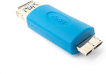 USB 3.0 Adapter Typ A Buchse zu Micro B Stecker Kabel in Blau | System-S