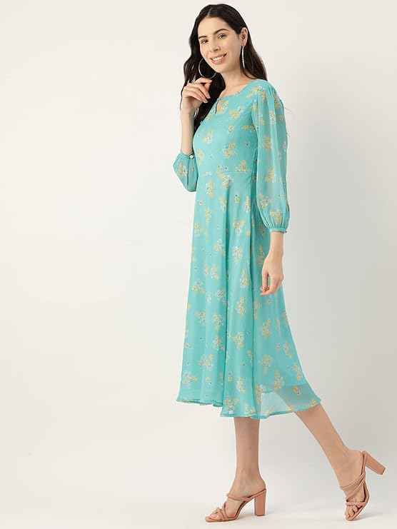 Georgette Casual Floral Printed Dress in Berlin