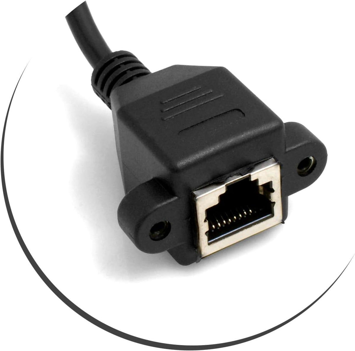 Ethernet Netzwerkabel RJ45 Aufwärtswinkel auf RJ45 Buchse Panel Mount  8P8C FTP STP UTP Cat 5e 29cm | System-S