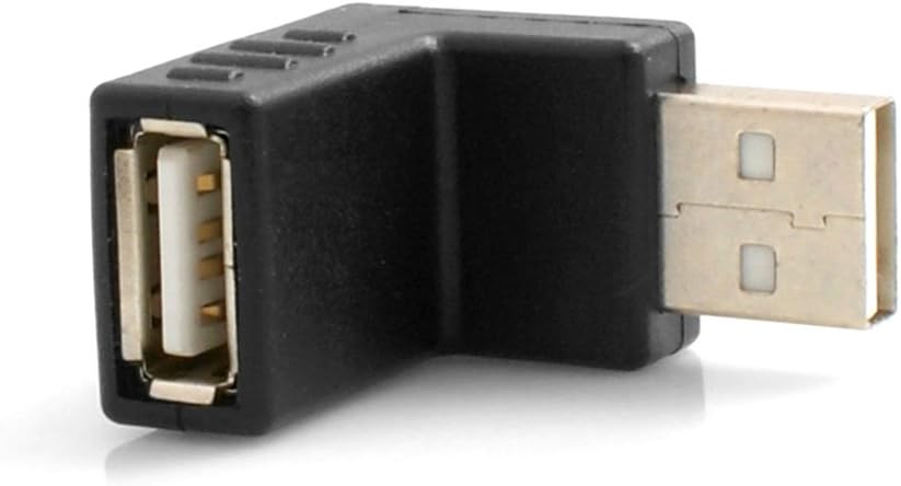 USB Typ A Eingang auf USB Typ A Stecker 90° Aufwärtswinkel Rechts Gewinkelt Adapterkabel Adapterstecker Adapter | System-S