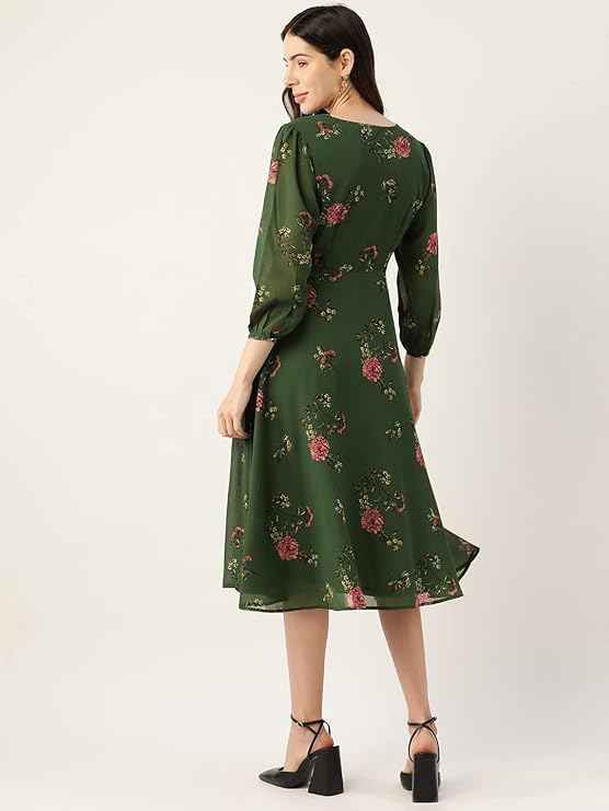 Georgette Casual Floral Printed Dress in Germany
