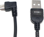 Micro USB 2.0 Datenkabel Ladekabel 140 cm 90 grad gewinkelt links Winkelstecker | System-S