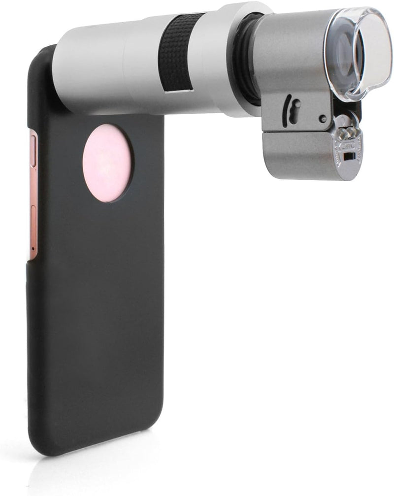 Fotografie Clip-on 200x Mikroskop Linse Objektiv mit LED- und UV-Licht für iPhone 6 6s und Smartphone Tablet PC | System-S
