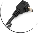 Micro USB 90° Grad abwärts Winkel Kabel auf Micro USB Adapter Kabel Verlängerung 27 cm | System-S