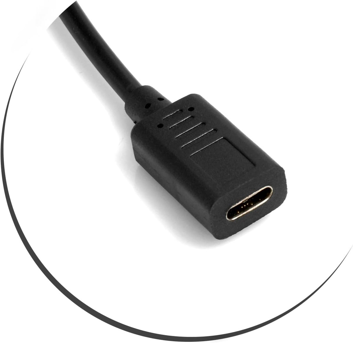 USB-C Kabel 30 cm – 90° Winkelstecker – USB-C Stecker auf USB-C Buchse | System-S