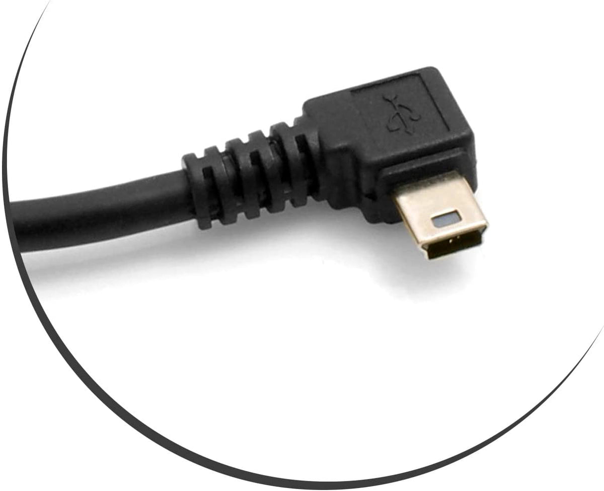 Mini USB Kabel Winkelstecker Links gewinkelt auf USB Typ A Stecker Daten- und Ladekabel 5m | System-S