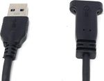 USB Typ A 3.0 Stecker auf USB Typ C Buchse für Panel Mount Kabel 21cm | System-S