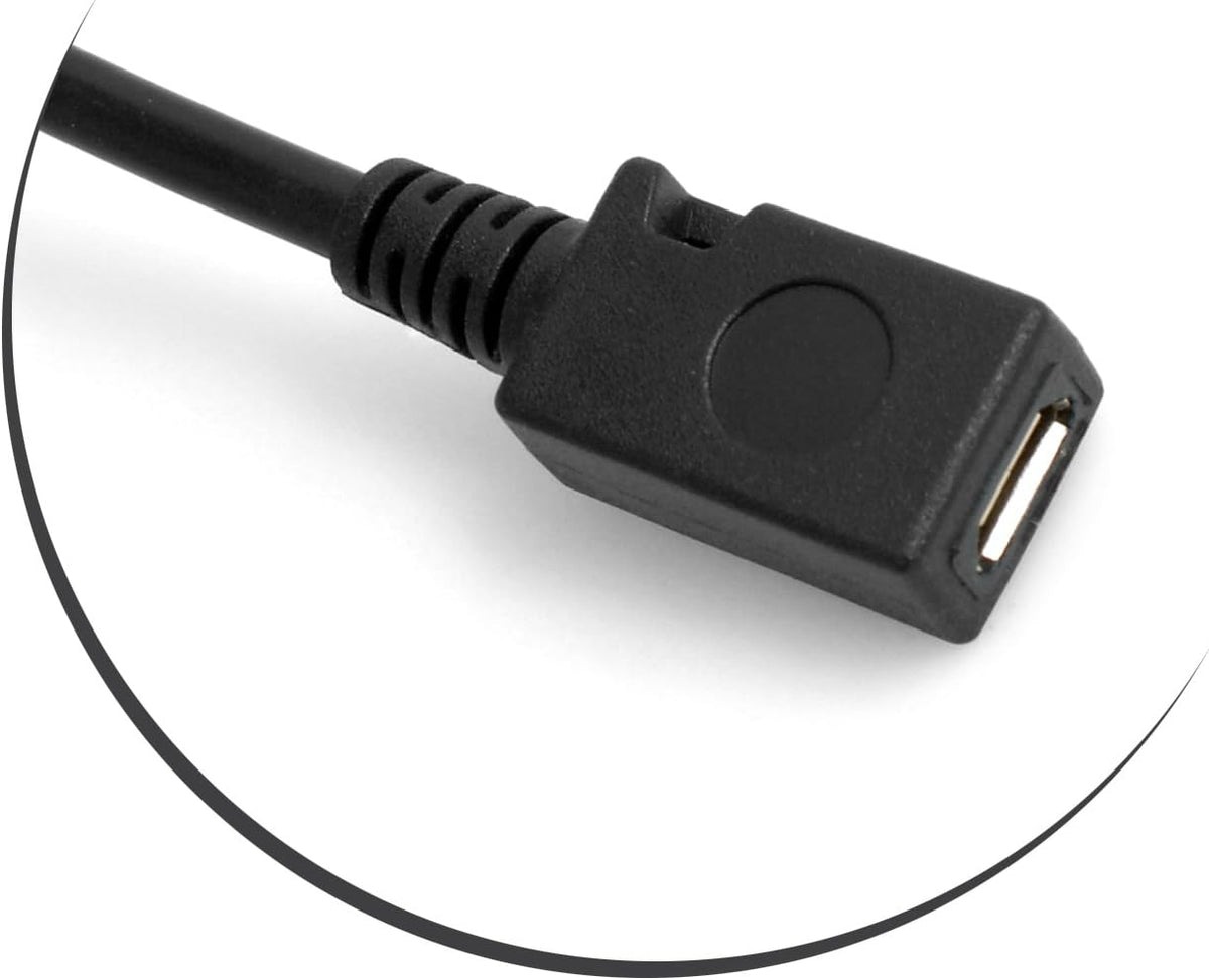 Micro USB 90° links Winkel zu Micro USB Buchse 27 cm Kabel | System-S
