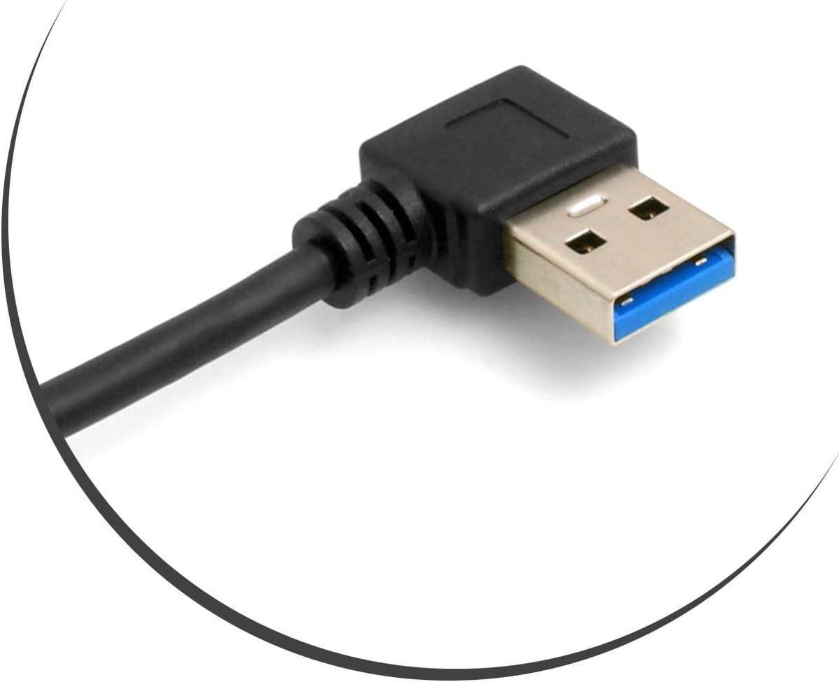 USB Typ A 3.0 links gewinkelt zu USB Typ C 3.1 gewinkelt 28 cm Stecker vergoldet | System-S