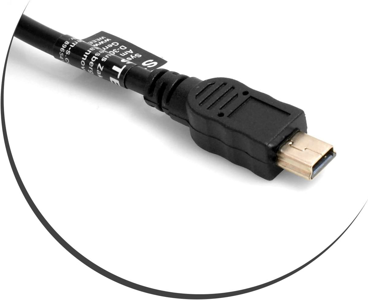 Mini USB 5Pin Kabel auf USB Typ A 2.0 Buchse Panel Mount 50cm | System-S
