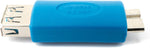 USB 3.0 Adapter Typ A Buchse zu Micro B Stecker Kabel in Blau | System-S
