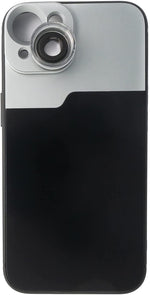 Makro Linse 30x Mikroskop Filter mit Hülle in Schwarz für iPhone 14 | System-S
