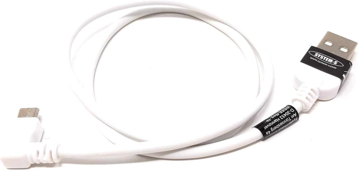USB A Stecker zu USB 2.0 Micro B Stecker 50 cm Kabel 90° Links Gewinkelt | System-S
