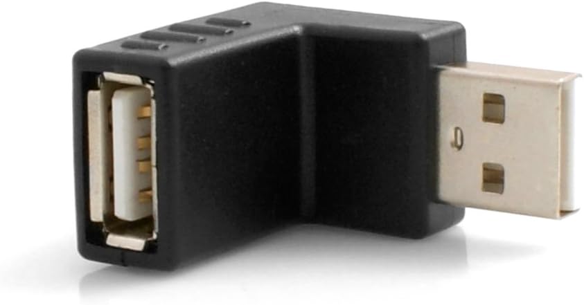 USB Typ A Eingang auf USB Typ A Stecker 90° Abwärtswinkel links gewinkelt Adapterkabel Adapterstecker Adapter | System-S