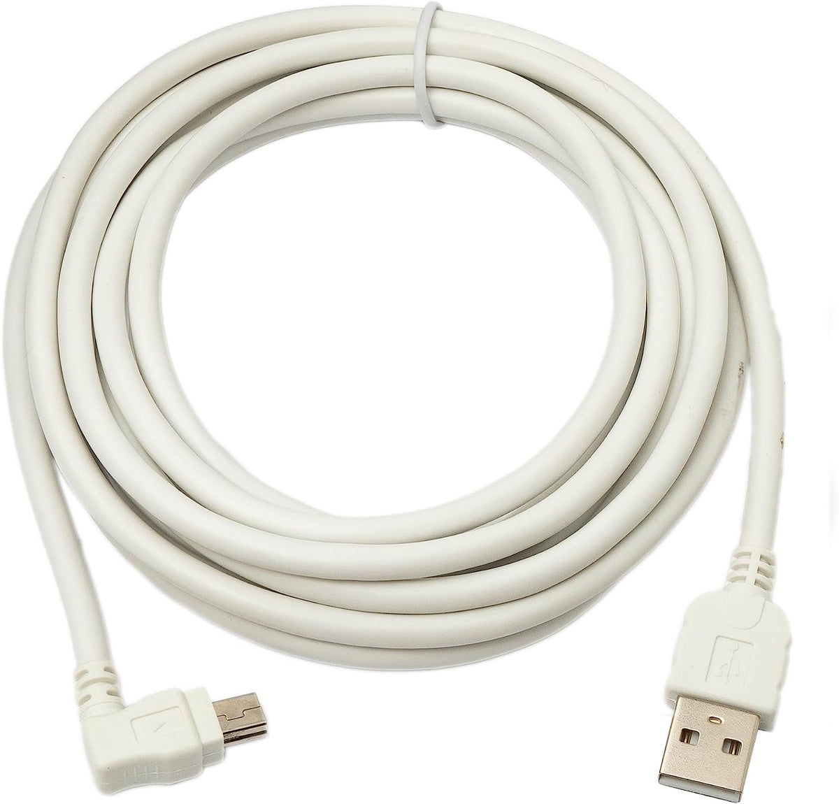 USB 2.0 Kabel 3 m Typ A Stecker zu Mini B Stecker Winkel in Weiß | System-S