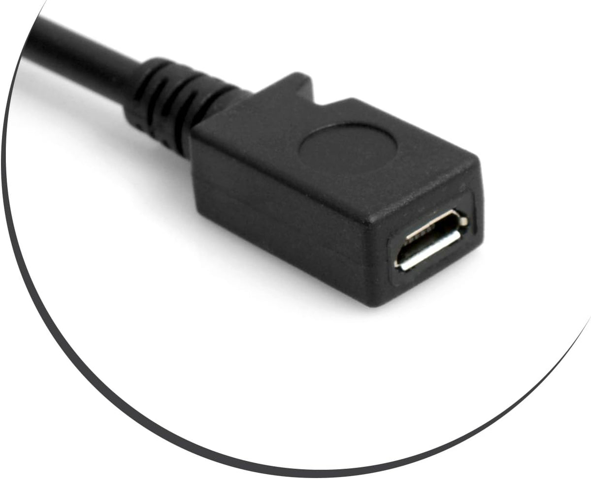 Micro-USB auf Micro-USB Kabel 27 cm, 90° Winkel aufwärts | SYSTEM-S