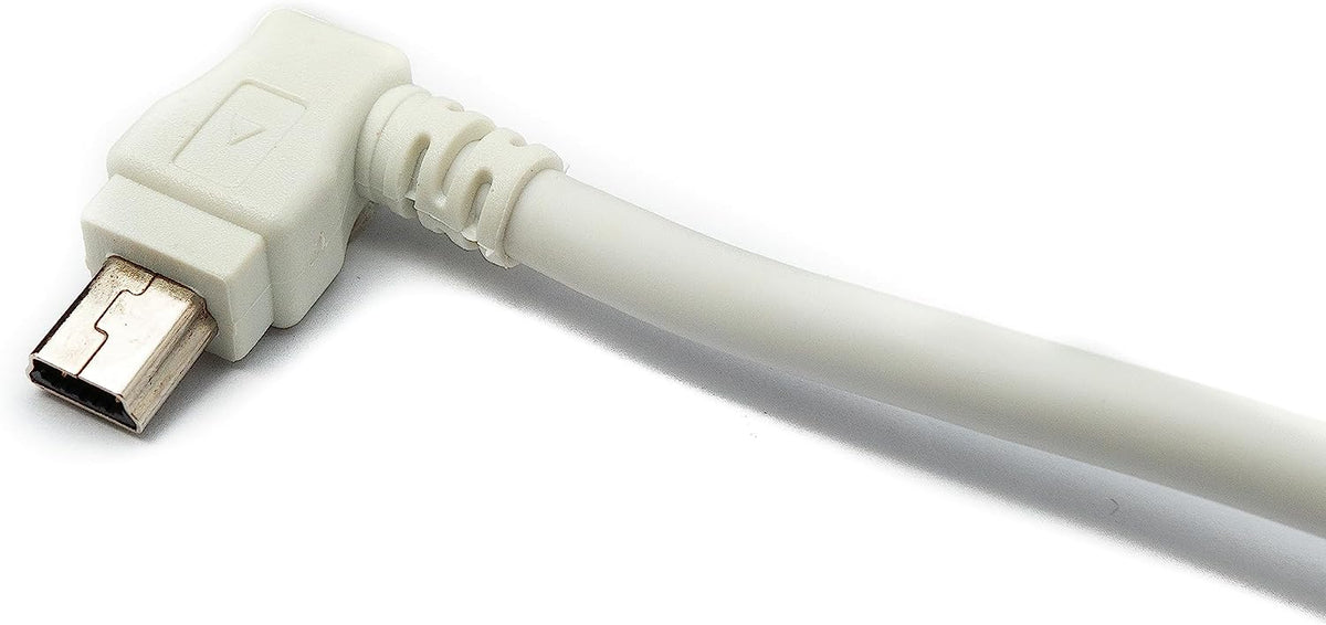 USB 2.0 Kabel 3 m Typ A Stecker zu Mini B Stecker Winkel in Weiß | System-S