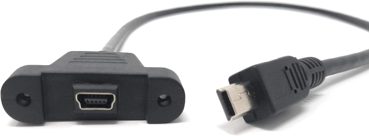 Mini USB Panel Mount Mini USB Stecker zu Mini USB Buchse mit Screw Nuts 50cm | System-S