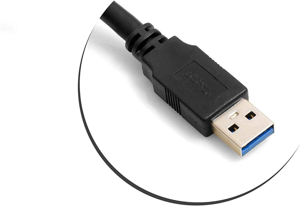 Micro USB 3.0 A Kabel Feststellschraube linker Winkel, 5 m | System-S