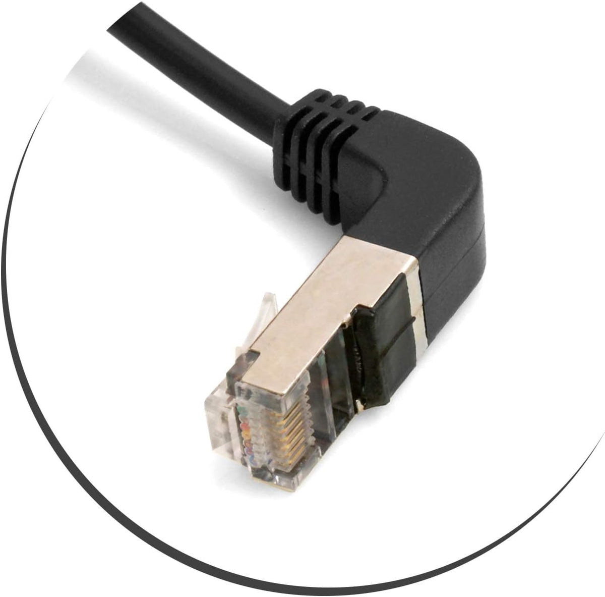 Ethernet Netzwerkabel RJ45 auf RJ45 Abwärtswinkel 8P8C FTP STP UTP Cat 5e 50cm | System-S
