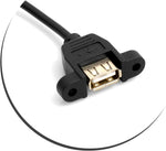 USB Typ B auf USB Typ A 2.0 Kabel Panel Mount 50cm | System-S