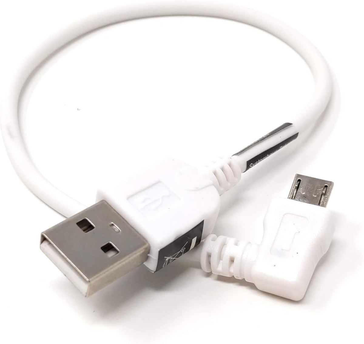 Micro USB 2.0 Kabel 20 cm 90 ° Links Gewinkelt | System-S