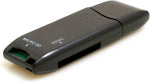 2 in 1 USB Typ A 3.0 zu Micro SD SDXC SDHC Kartenleser Adapter in Schwarz | System-S