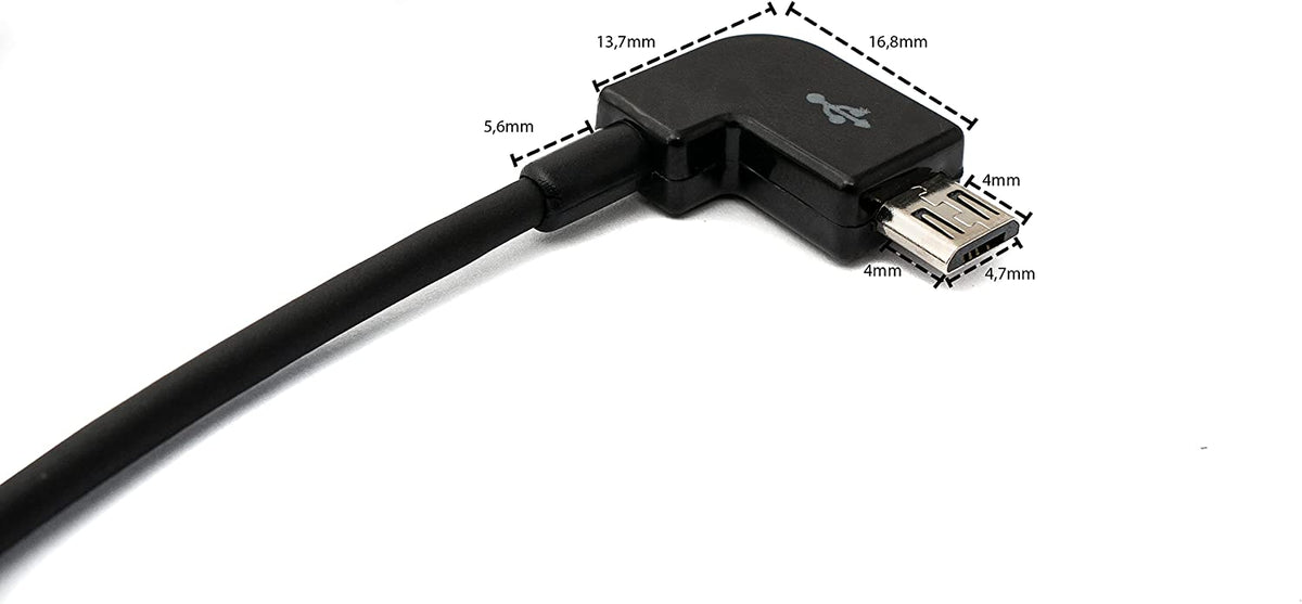 Micro-USB auf USB-C Winkelkabel 30 cm für Bosch Intuvia E-Bike-Display | SYSTEM-S