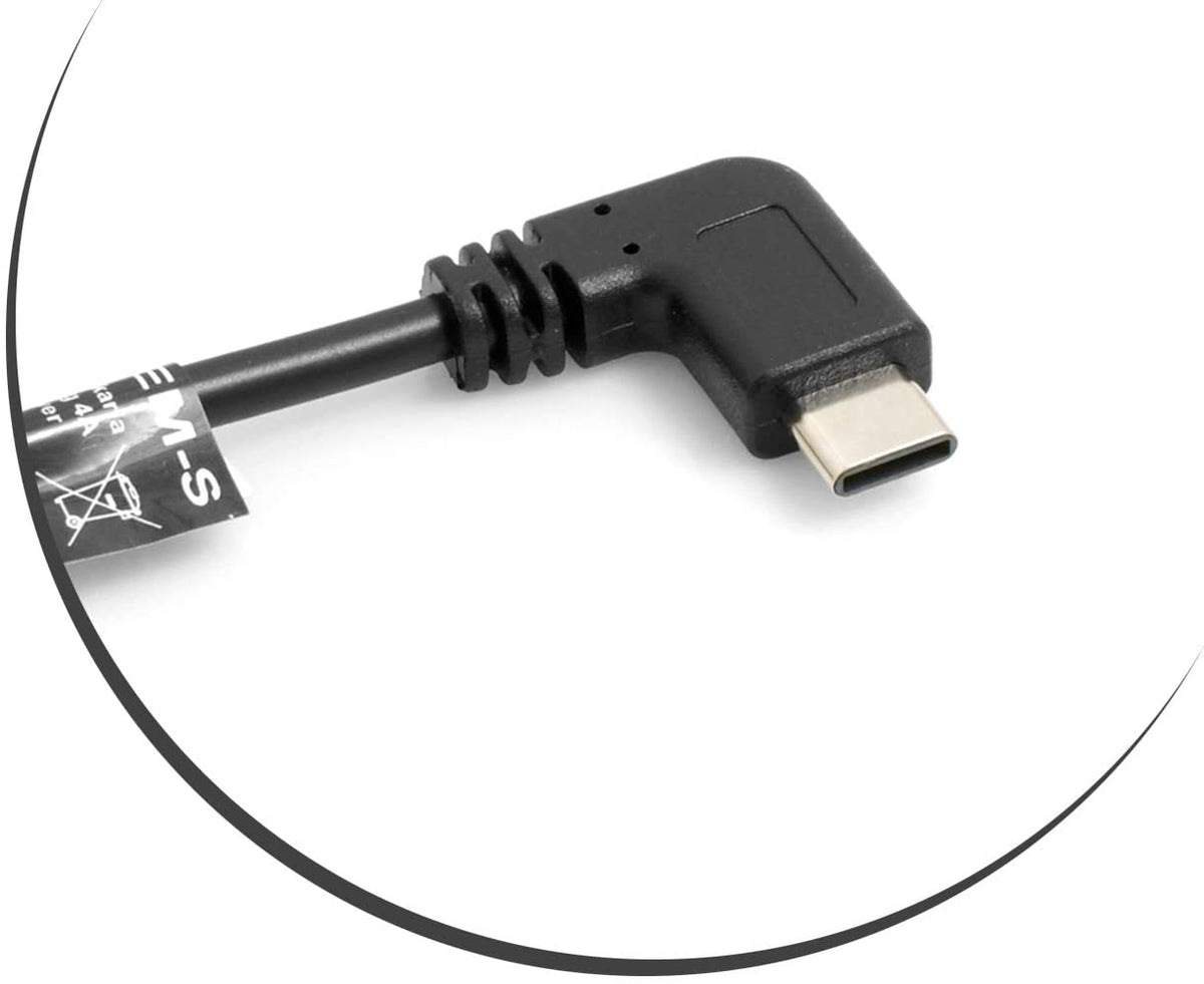 USB Typ C auf USB Typ C Kabel, 90 Grad gewinkelt 30cm | System-S