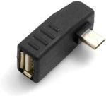 USB A (Female) zu Micro USB Stecker Adapter 90° Rechts gewinkelt Adapter Kabel | System-S