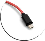 Micro USB Kabel zu USB A 2.0 Geflochtene Nylon Ummantelung Rot 25 cm | System-S