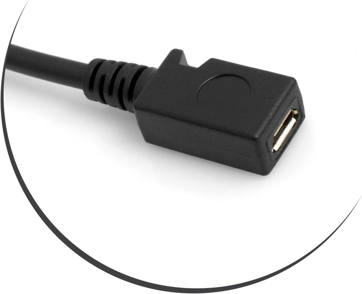 Micro USB 90° Grad abwärts Winkel Kabel auf Micro USB Adapter Kabel Verlängerung 27 cm | System-S