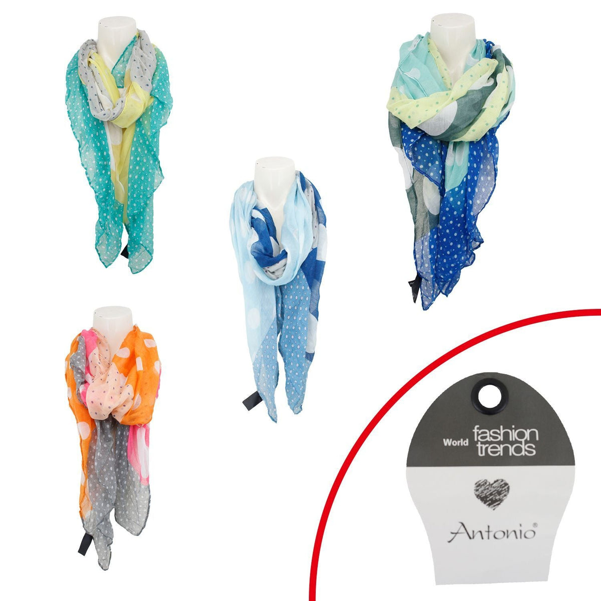 Sommer Damen Schal » Bunt » leichter Sommerschal 180 x 80 cm » buntes Halstuch » Damenschal weich & dünn