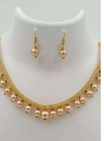 Pearl Necklace Set With Earrings